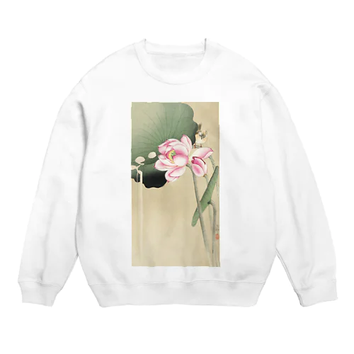 小原古邨　蓮と雀　Ohara Koson / Songbird and Lotus Crew Neck Sweatshirt