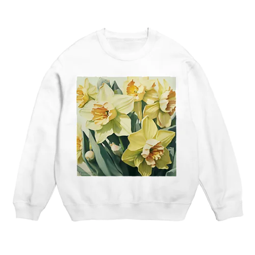 黄色のスイセン Crew Neck Sweatshirt