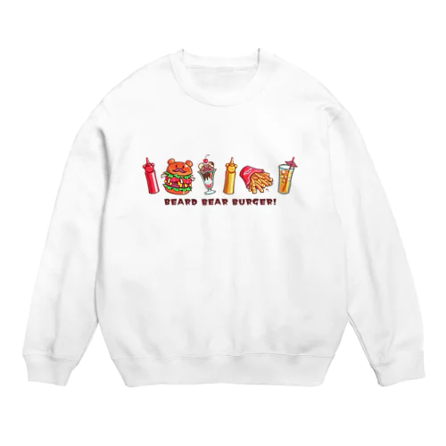 Beard Bear Burger Meals Crew Neck Sweatshirt