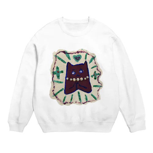 祈ってる犬(パールネックレス) Crew Neck Sweatshirt