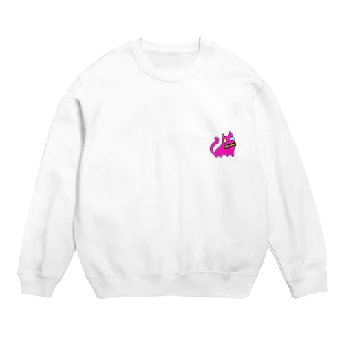 ネコえいりあんのワンポイントスウェット Crew Neck Sweatshirt