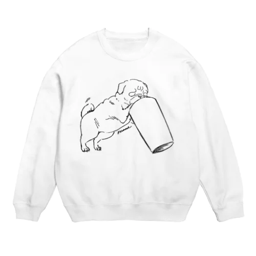 ゴミ箱あさりパグ Crew Neck Sweatshirt