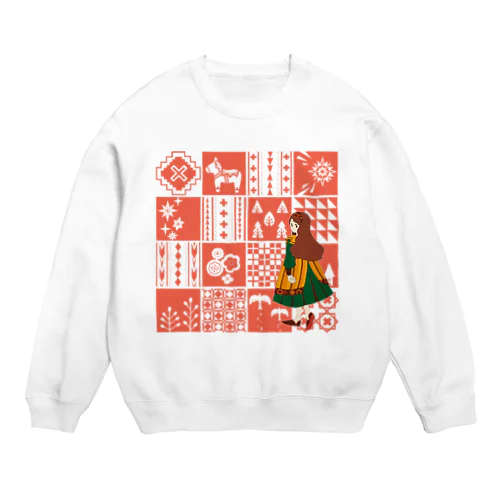 patchwork GIRL Crew Neck Sweatshirt