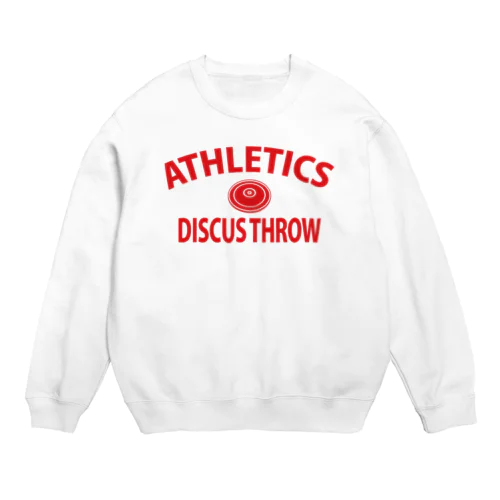 円盤投げ・赤・陸上競技・えんばんなげ・グッズ・イラスト・Tシャツ・Discus Throw・飛距離・男子・女子・かっこいい・かわいい・選手・有力・確実・候補・部活・有望・応援・精神力・集中力・メダル スウェット