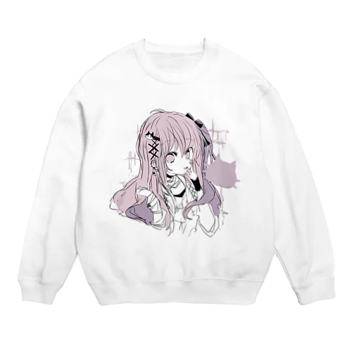 ピンク✖紫系の地雷女の子 Crew Neck Sweatshirt