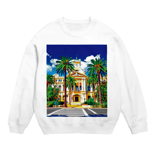 スペイン マラガの市庁舎 Crew Neck Sweatshirt