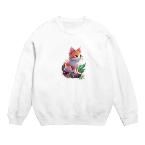 キュートな猫 Crew Neck Sweatshirt