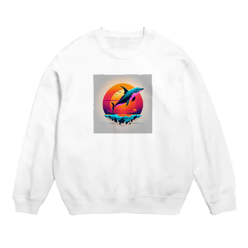 イルカと太陽と海の物語 Crew Neck Sweatshirt