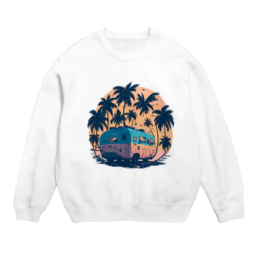 ビーチに停められた車 Crew Neck Sweatshirt