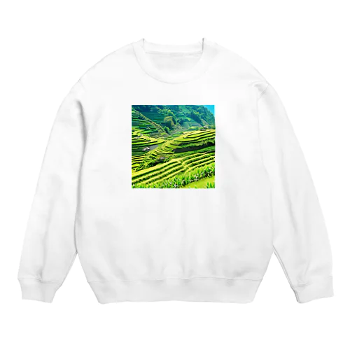 日本の原風景　棚田 Crew Neck Sweatshirt