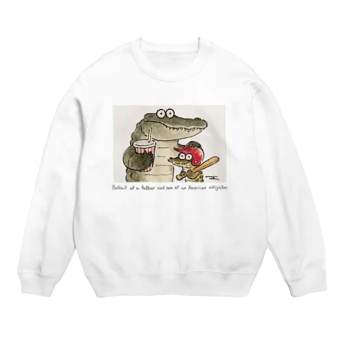 とあるアメリカアリゲーターの親子の肖像画 Crew Neck Sweatshirt