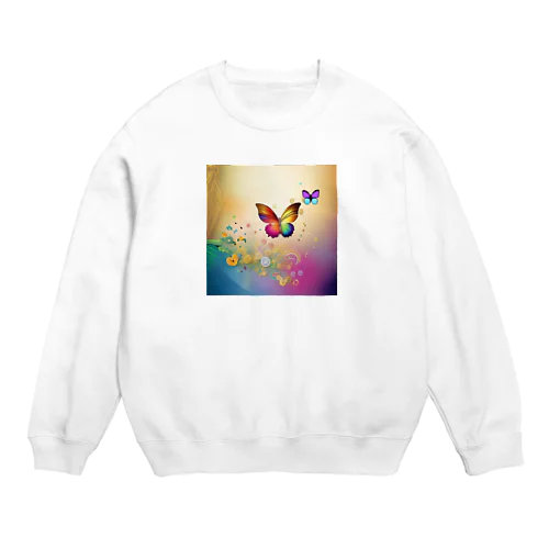 Healing Rainbow butterfly Crew Neck Sweatshirt