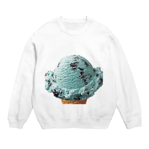 チョコミントアイスコーン グッズ Crew Neck Sweatshirt