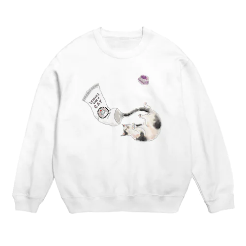 にょろにょろ猫チューブ Crew Neck Sweatshirt