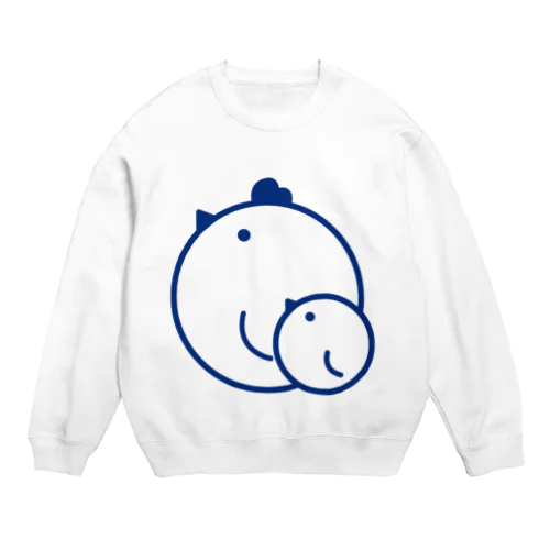 鶏とヒヨコの親子 Crew Neck Sweatshirt