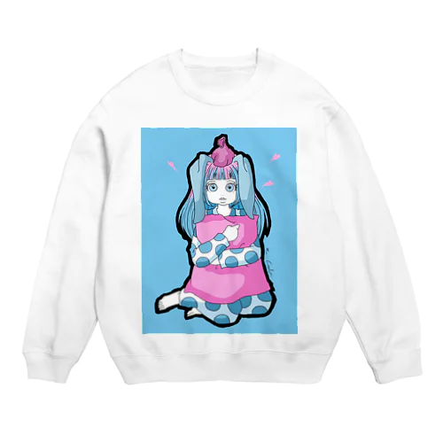 弱っているときは寂しいうさぎ Crew Neck Sweatshirt