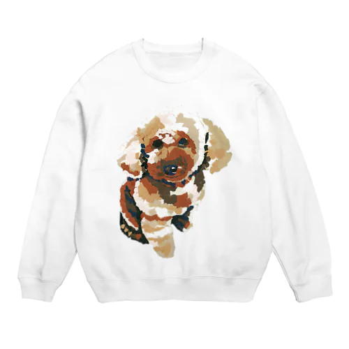 トイプードルのあん(ちぎり絵) Crew Neck Sweatshirt