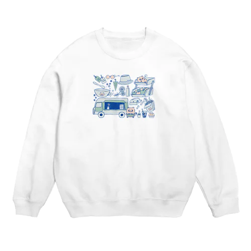 キッチンカーたぬき Crew Neck Sweatshirt