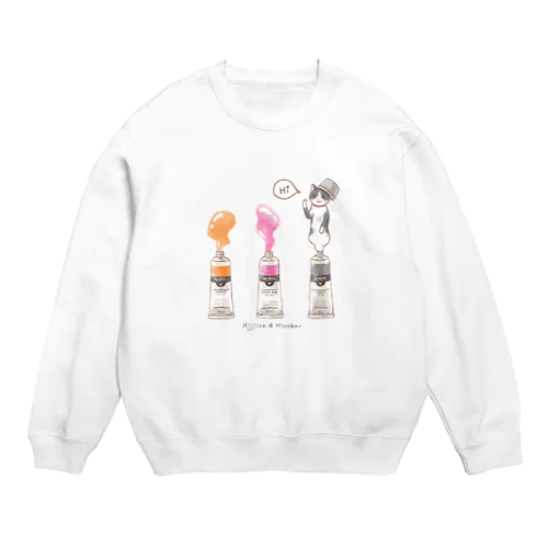 絵の具チューブからこんにちは！ハチワレ 3色ver. Crew Neck Sweatshirt