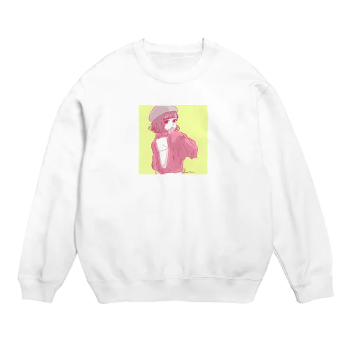 ゆるふわ系女の子 Crew Neck Sweatshirt