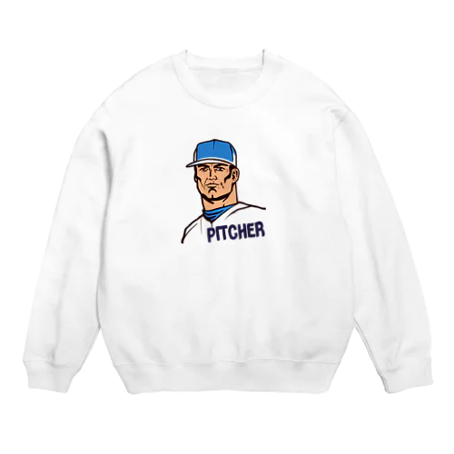 Pitcherくん01 Crew Neck Sweatshirt