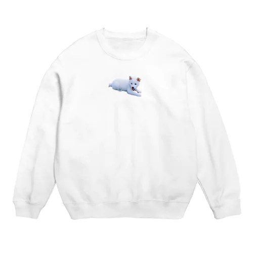 しろいいぬかわいい Crew Neck Sweatshirt