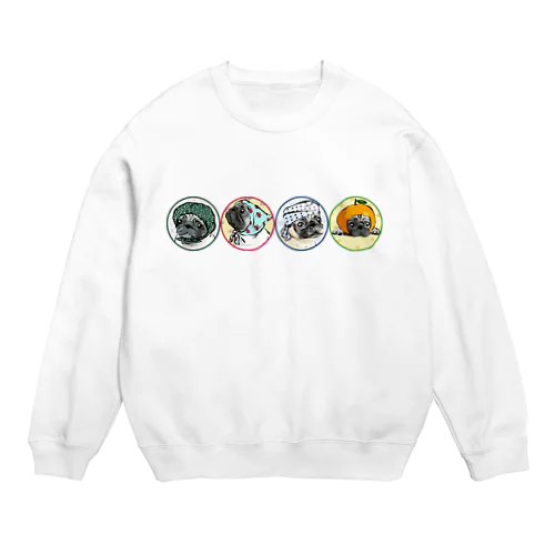 ほっかむりパグ Crew Neck Sweatshirt