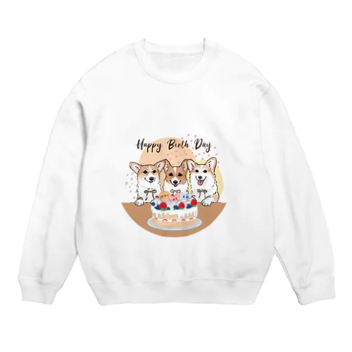 ポチャめるちゃん半蔵くんハッピーバースデー Crew Neck Sweatshirt