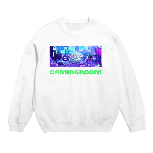 ゲームがおともだち_グリーンVer Crew Neck Sweatshirt