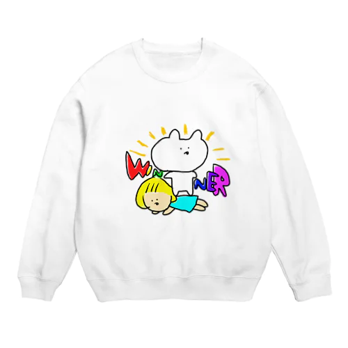 勝ってうれしいうさぎ Crew Neck Sweatshirt