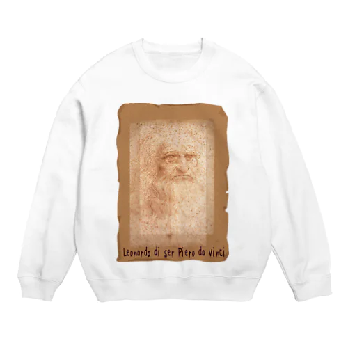 レオナルド・ダ・ヴィンチ　絵画アートシリーズ　自画像 Crew Neck Sweatshirt