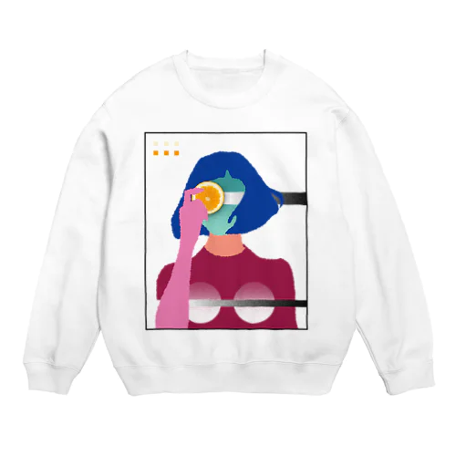 Orange Girl (black frame) Crew Neck Sweatshirt