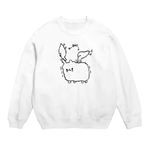 害鳥対ひつじ Crew Neck Sweatshirt