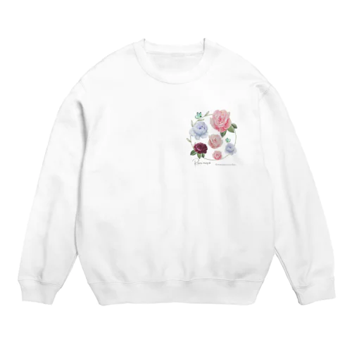 舞う薔薇とチョウチョ Crew Neck Sweatshirt