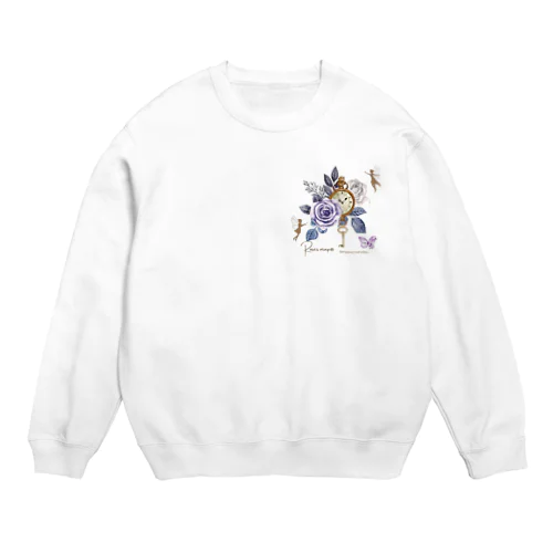 薔薇と妖精と時計 Crew Neck Sweatshirt