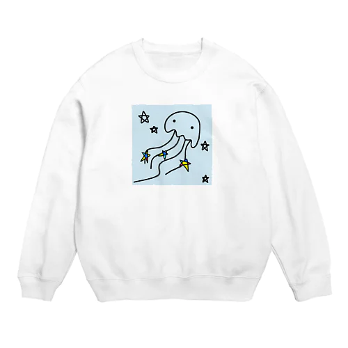 天の川のクラゲ Crew Neck Sweatshirt