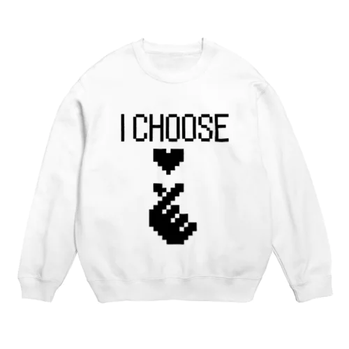 レトロゲームすたいるキュンです。黒文字Ver. Crew Neck Sweatshirt