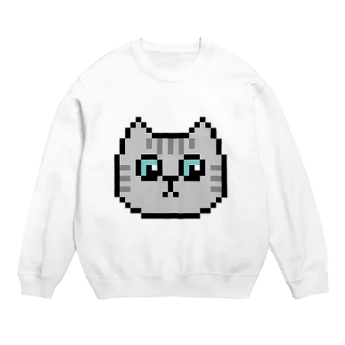 ドット絵のねこ（サバトラ） Crew Neck Sweatshirt