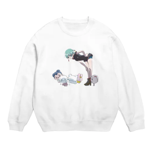 町子、うにちゃんイン！ Crew Neck Sweatshirt