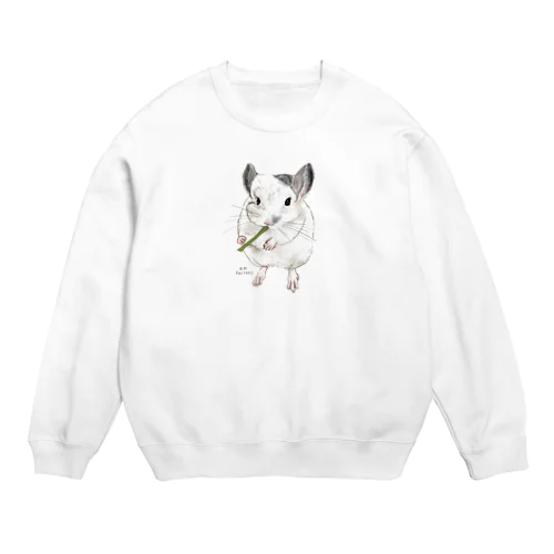 もぐもぐチンチラ Crew Neck Sweatshirt