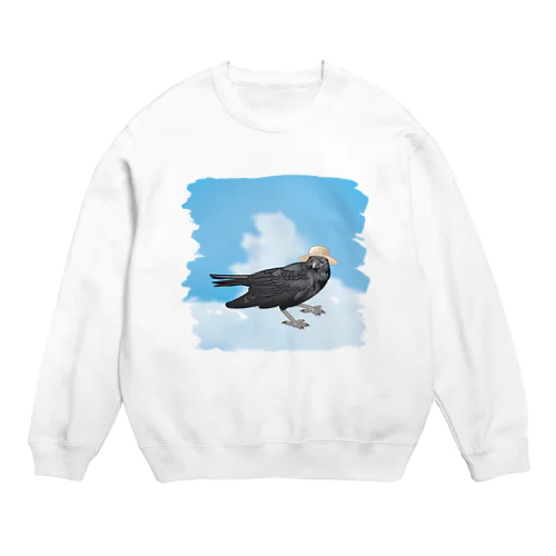 ハシボソガラスさん_2023summer Crew Neck Sweatshirt