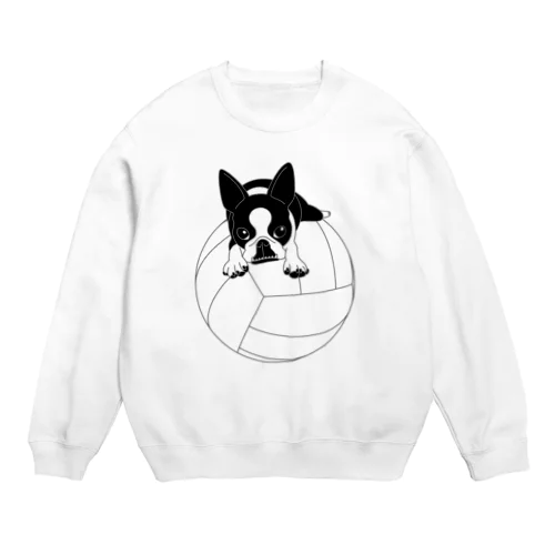 ボストンテリア(バレーボール白)[v2.7.5k] Crew Neck Sweatshirt