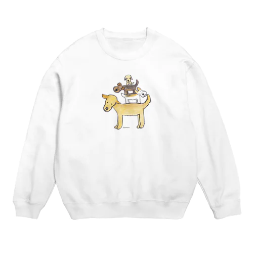 仲良し4人組のトーテムポール Crew Neck Sweatshirt