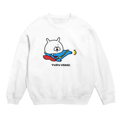 スーパーヒーロー☆ゆるうさぎ　キック！ Crew Neck Sweatshirt