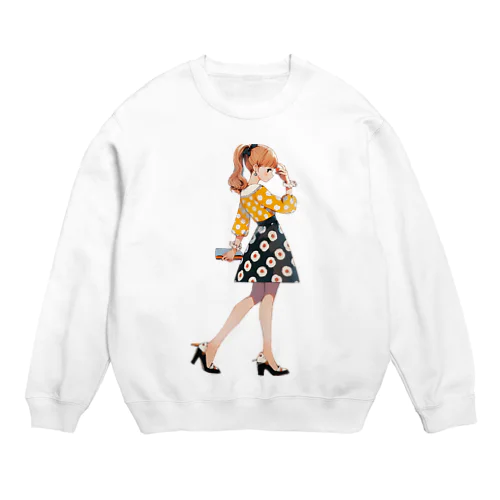 フラワードットスカート Crew Neck Sweatshirt