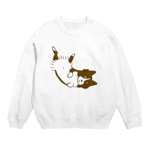 へそてんいぬ(茶) Crew Neck Sweatshirt