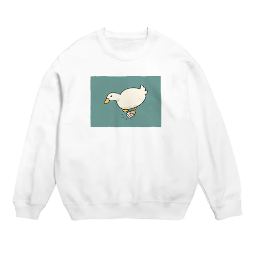 目つきの悪いあひるさん　麻雀 Crew Neck Sweatshirt