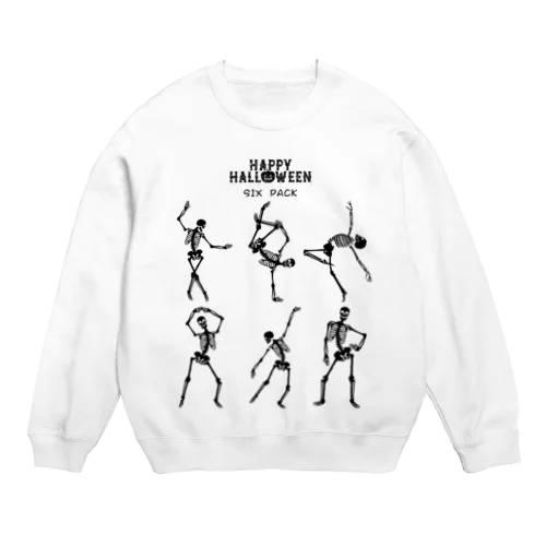 ガイコツ6人組ハロウィン Crew Neck Sweatshirt