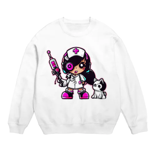 CuteCombat_nurse(ナース)_ver.003 Crew Neck Sweatshirt