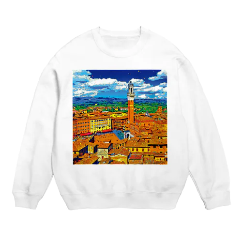 イタリア シエナの街並み Crew Neck Sweatshirt